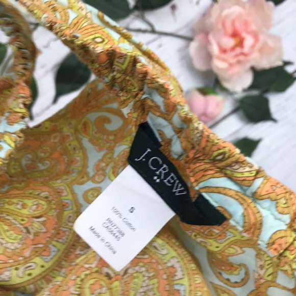 J.Crew Factory Size S Paisley Print Orange Dress - Picture 2 of 4